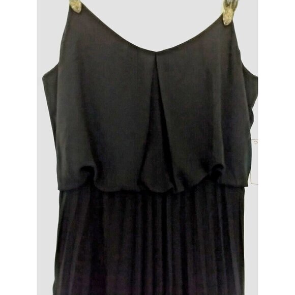 Bisou Bisou Sleeveless Pleated Blouson Black Long Formal Dress - Size 8 NWT - Picture 2 of 10
